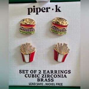 Piper K Burger & Fries Earring Set